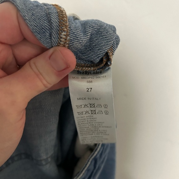 See by Chloe jeans with raw hem and‎ button fly size 27 - Picture 8 of 9